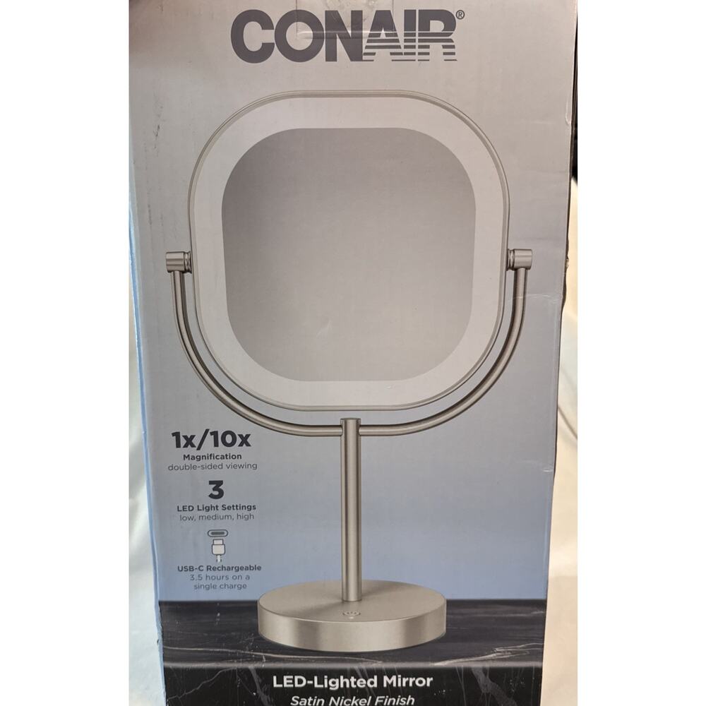 Conair Halo LED Rechargeable Double Sided Mirror 10x Magnification And Light new - Picture 6 of 6